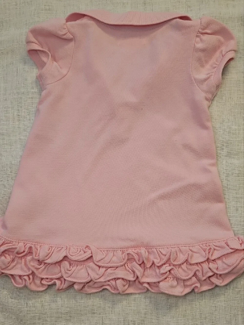 Ralph Lauren Girls Pink Polo Dress with Ruffle Hem